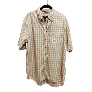 Eddie Bauer Mens Plaid Relaxed Fit Short Sleeve Button Up Shirt Sz Large Tall